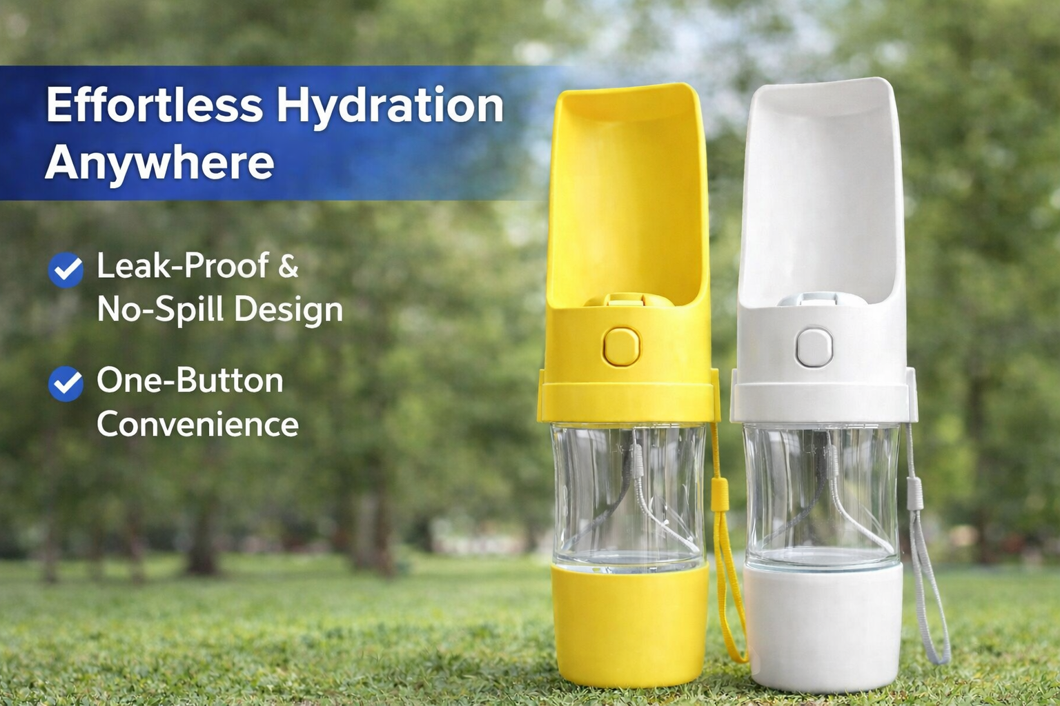 Portable 2-in-1 Dog Water Bottle