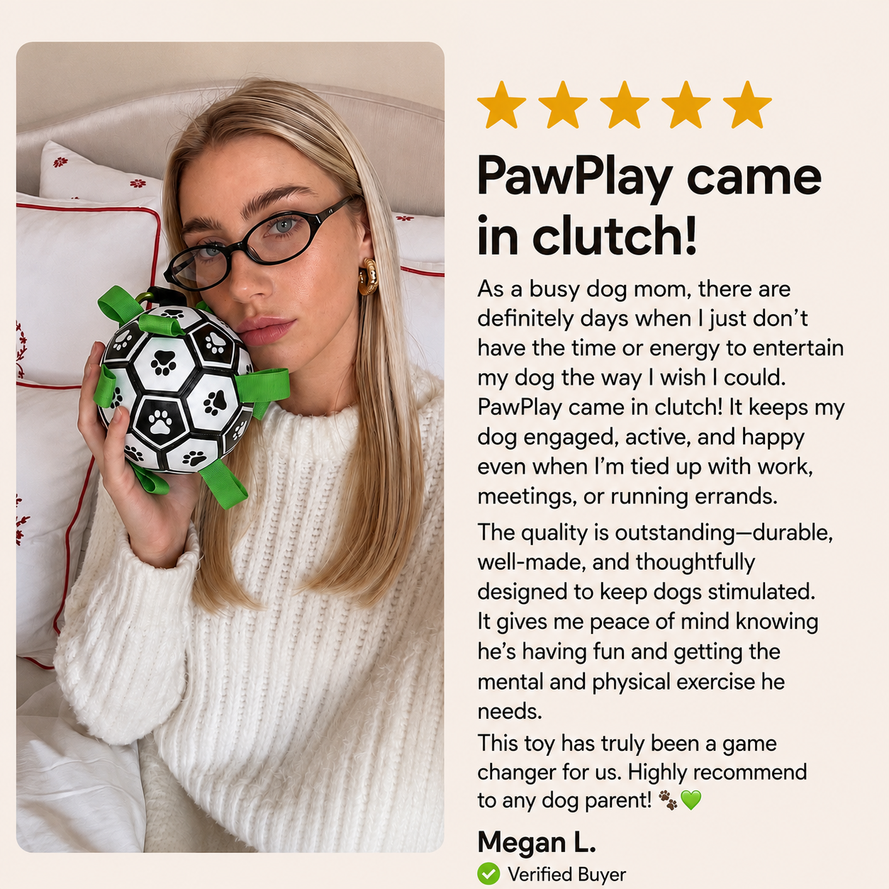 The PawPlay™ Dog Soccer Ball Toy