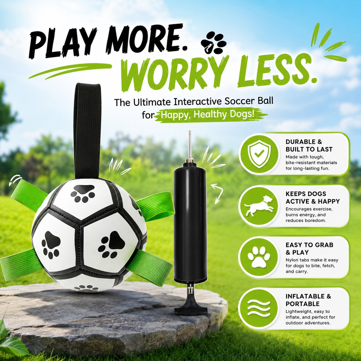 The PawPlay™ Dog Soccer Ball Toy