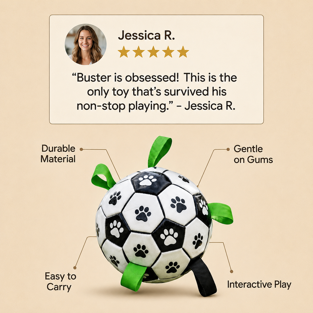The PawPlay™ Dog Soccer Ball Toy