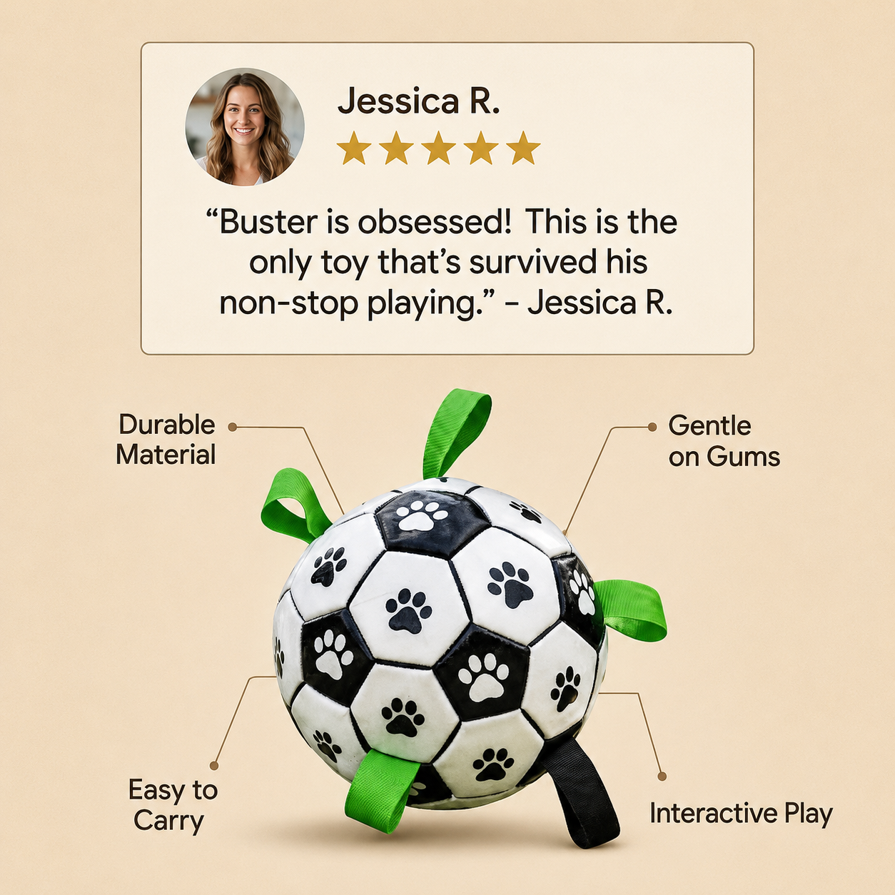 The PawPlay™ Dog Soccer Ball Toy